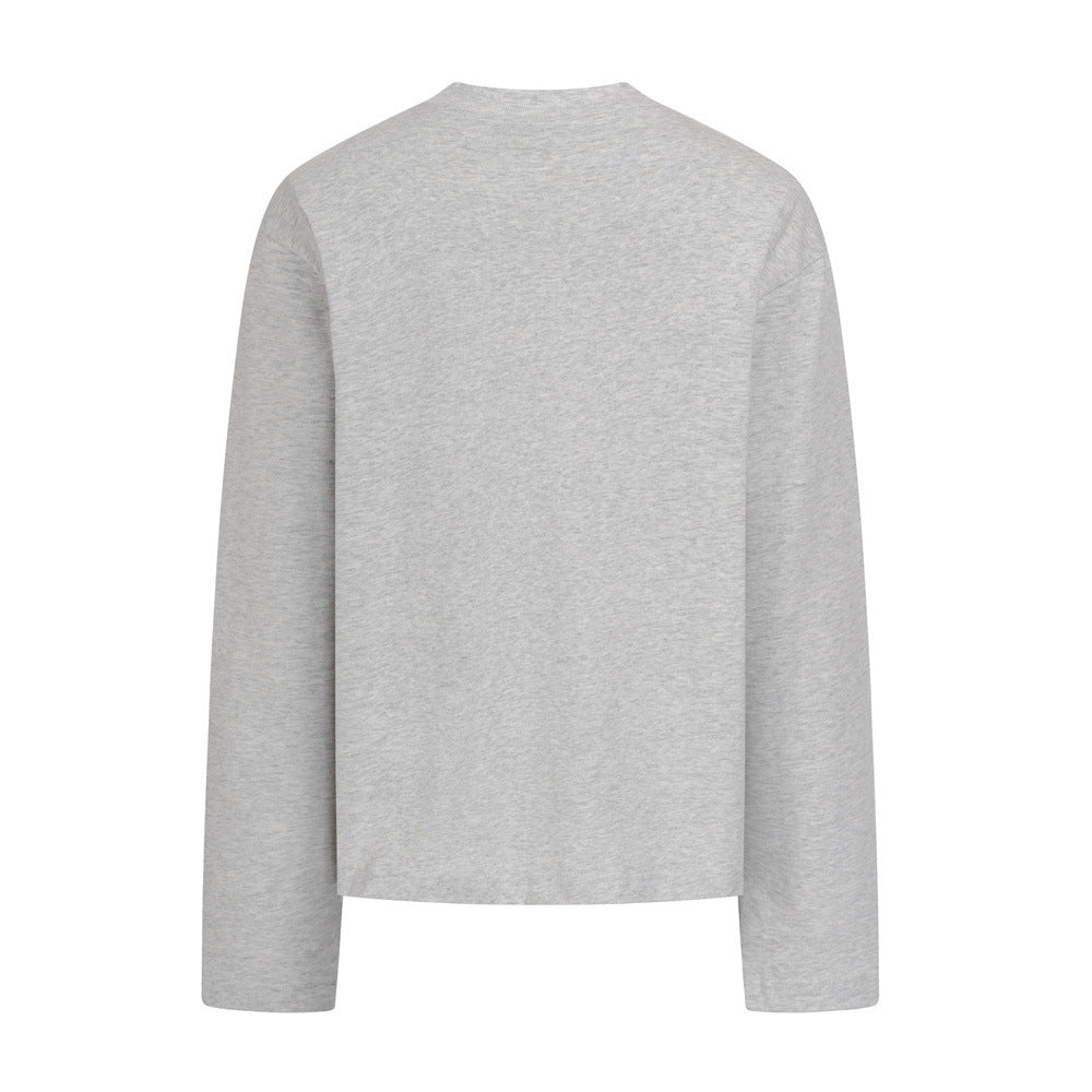 Long Sleeve Crew Neck Shirt – NTVG Letter Print Relaxed Fit
