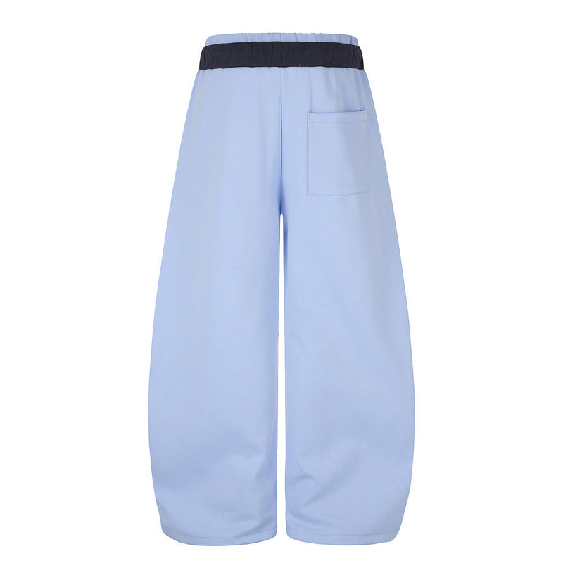 Wide-Leg Sweatpants with Badge Embroidery – Men's Streetwear Tapered Joggers