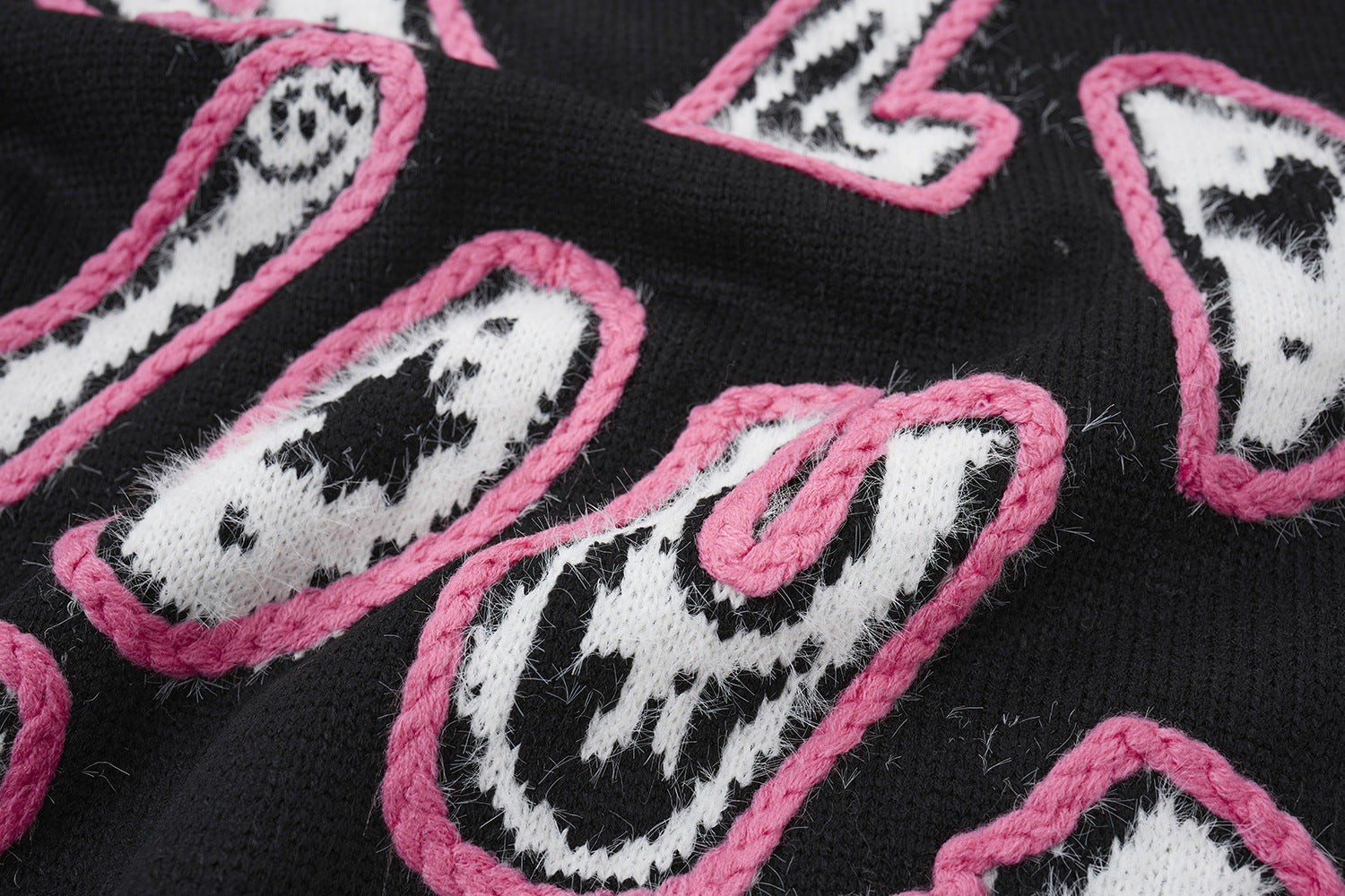 Pull en maille à lettres graffiti Wild Soul – Col rond oversize, style vintage américain