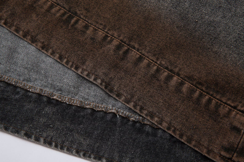 Washed Denim Hoodie Jacket – Boxy Fit with Embroidered Appliqué