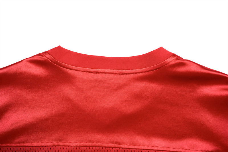 Men's V-Neck Gothic Letter Football Jersey Mesh Short-Sleeve Tee