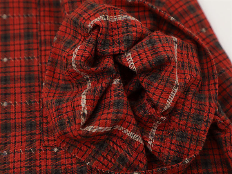Plaid Check Short Sleeve Shirt – Oversized Relaxed Fit