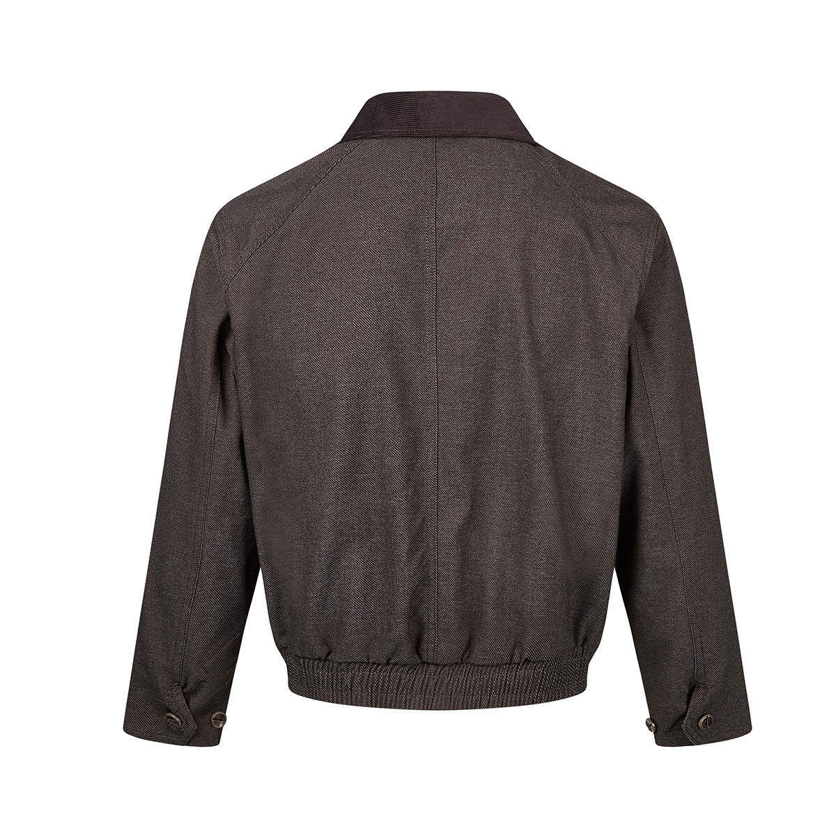Men's Retro Harrington Jacket – Corduroy Collar, Full-Zip Bomber
