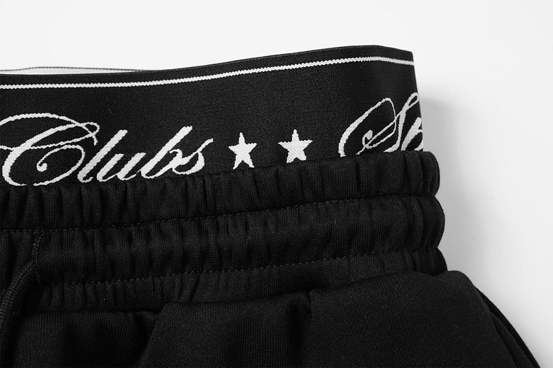 Wide-Leg Baggy Sweatpants with Fashionclub Script Print & Double-Waistband