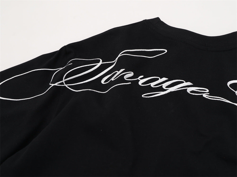 Savage Base Fake-Zweiteiler mit karierten Patchwork-Ärmeln – Oversized-Langarmshirt für Herren
