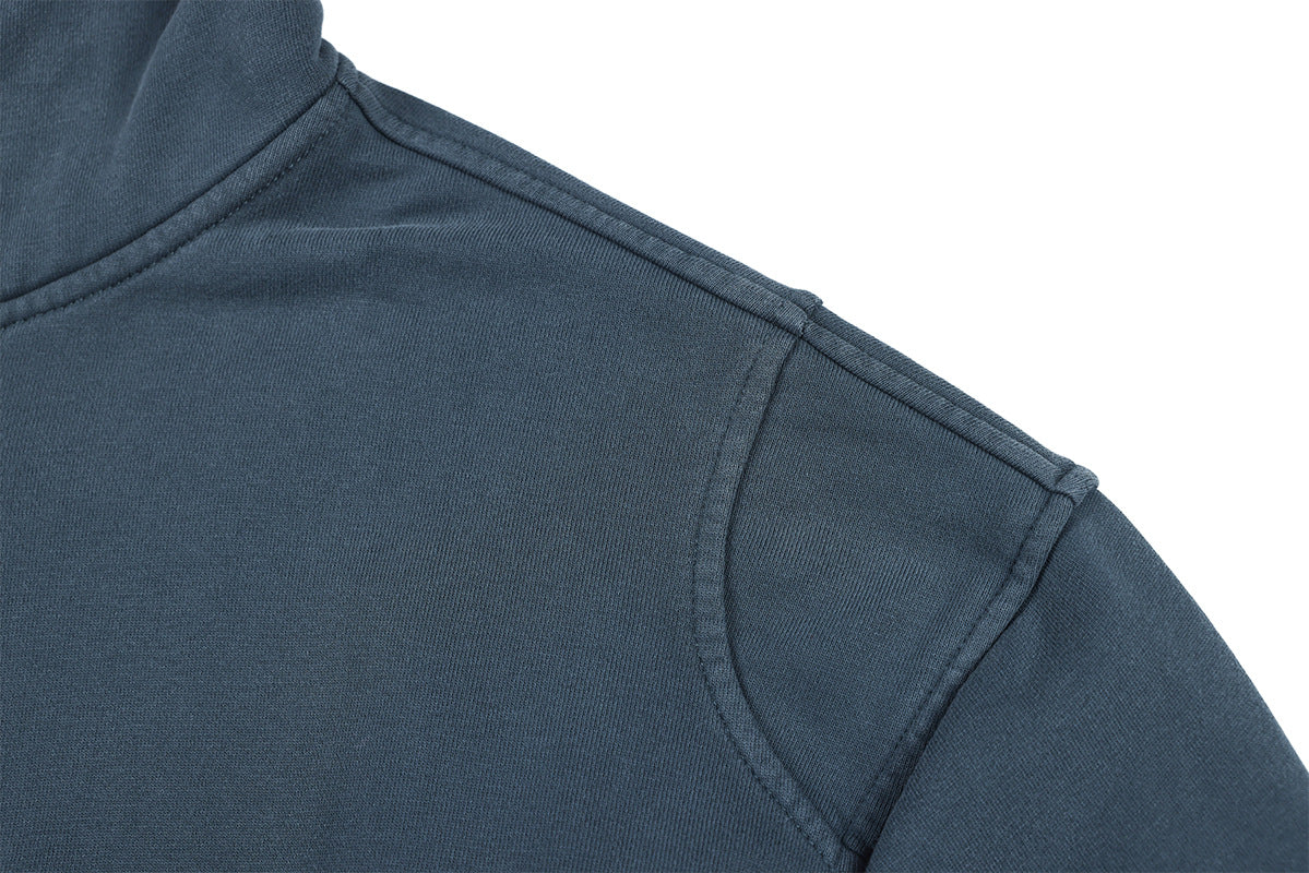 Veste à capuche zippée à multiples poches – Délavage acide vintage