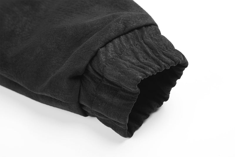 Military Button Bomber Jacket with Faux Fur Hood