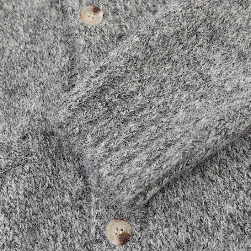 Shawl Collar Knit Cardigan Sweater – Relaxed Fit Button-Up