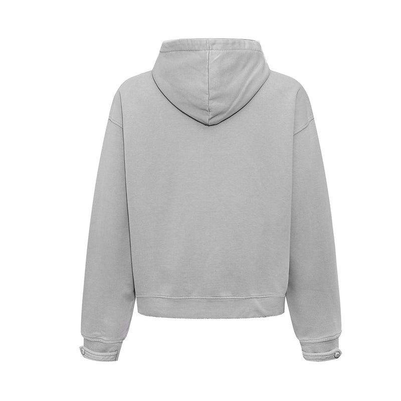 Military Napoleon Zip-Up Hoodie – Washed Vintage Fleece Cardigan