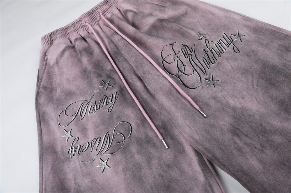 Misery For Nothing Tie-Dye Wide Leg Sweatpants – Vintage Punk Baggy Trousers