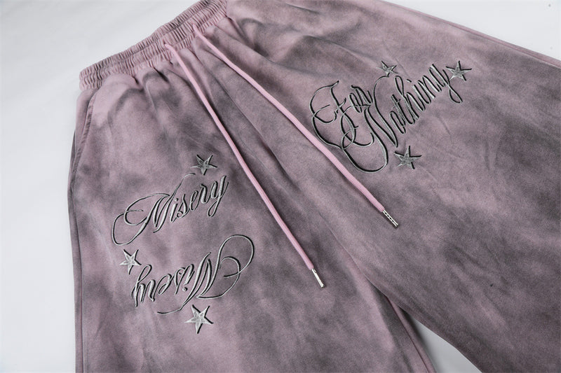 Misery For Nothing Tie-Dye Wide Leg Sweatpants – Vintage Punk Baggy Trousers