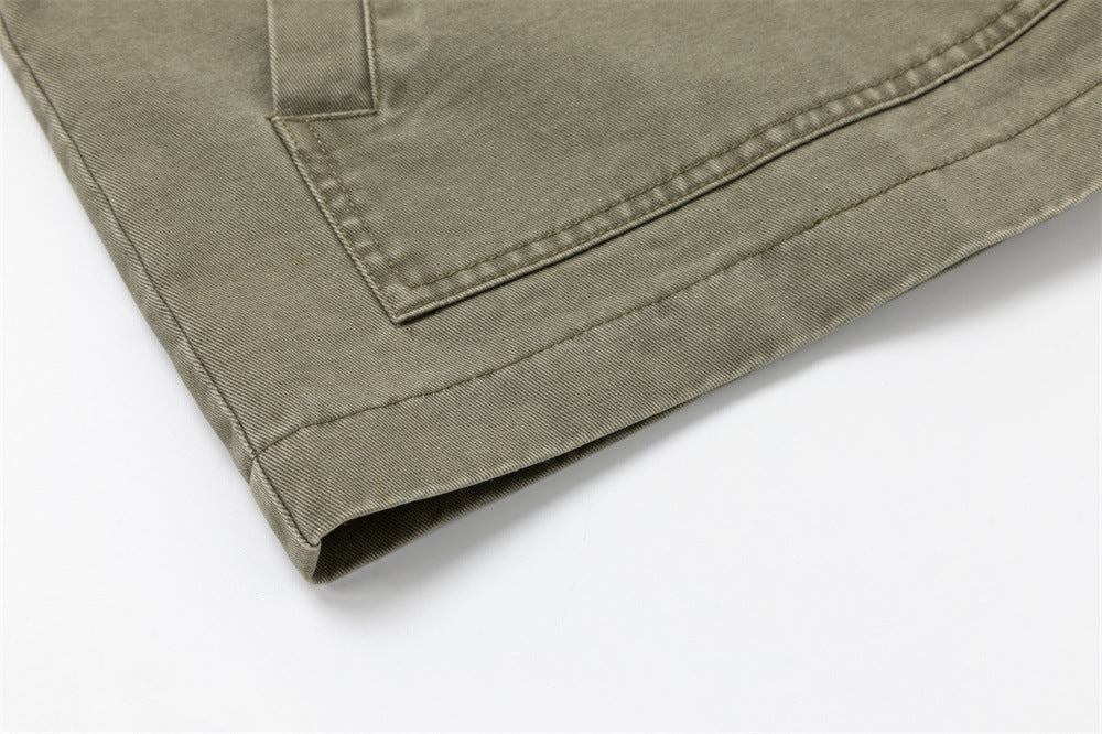 Oversized Workwear Jacket – Men's Olive Double-Breasted Utility Coat