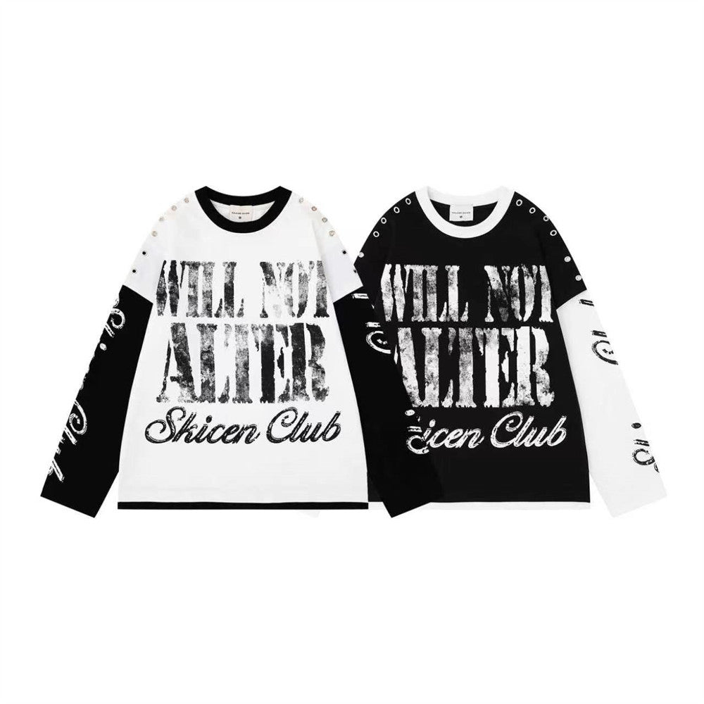 Men's Long Sleeve Colorblock Graphic Tee – Will Not Alter Skicen Club Print with