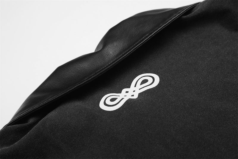 Men's Cropped Military-Style Long Sleeve Polo Shirt with Braided Trim – Black