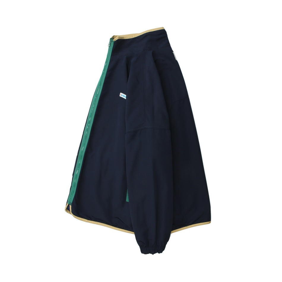 Colorblock Reversible Zip-Up Jacket — Stand Collar, Oversized Fit