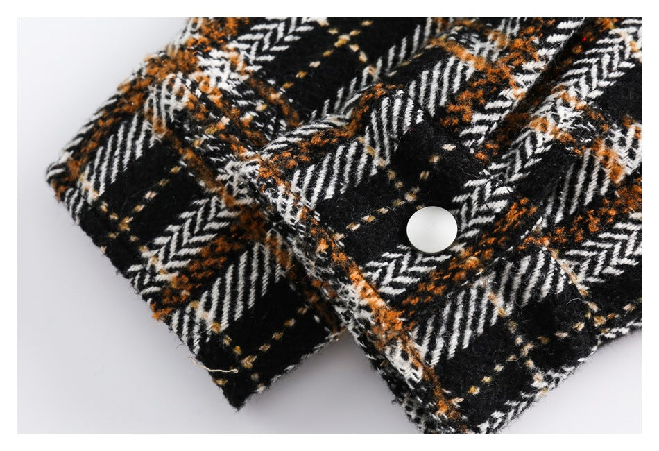 Vintage Plaid Patchwork Fringe Jacket – Oversized Unisex Overshirt
