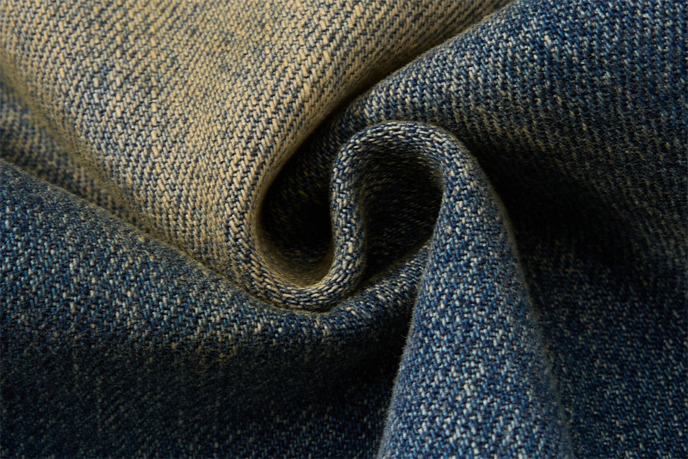 Men's Distressed Flare Jeans – Vintage Mud-Dye Wide Leg Denim