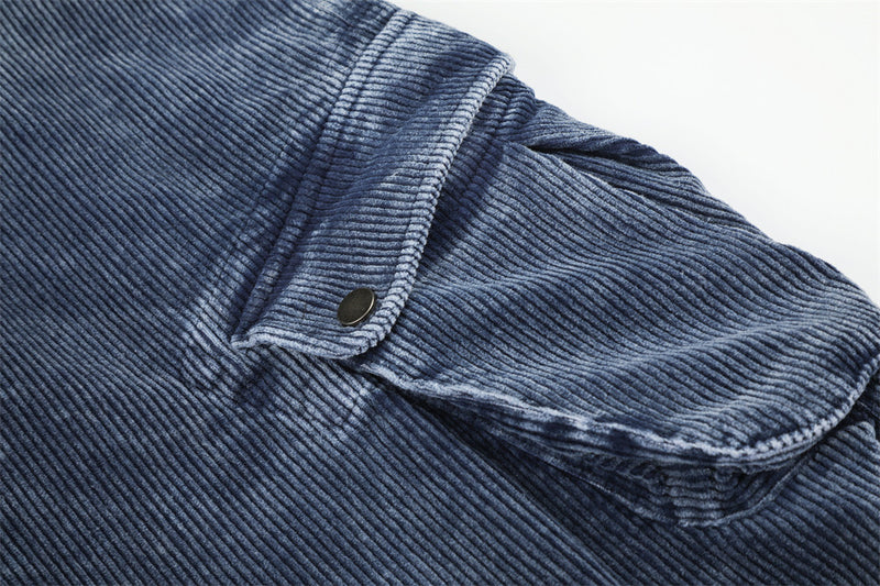 Herren-Cargohose aus Cord – Weites Bein, viele Taschen, Vintage-Washed-Look