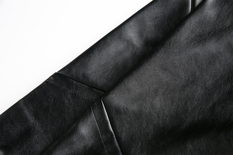 Blouson bomber varsity – Corps noir en mélange de laine et manches en simili cuir