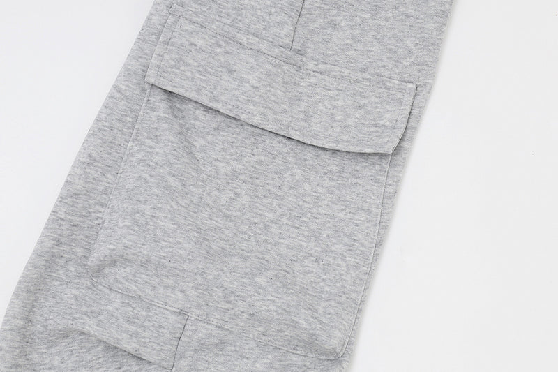 Damen-Cargohose im Baggy-Schnitt mit weitem Bein – Jogginghose mit geschwungenen Nahtdetails