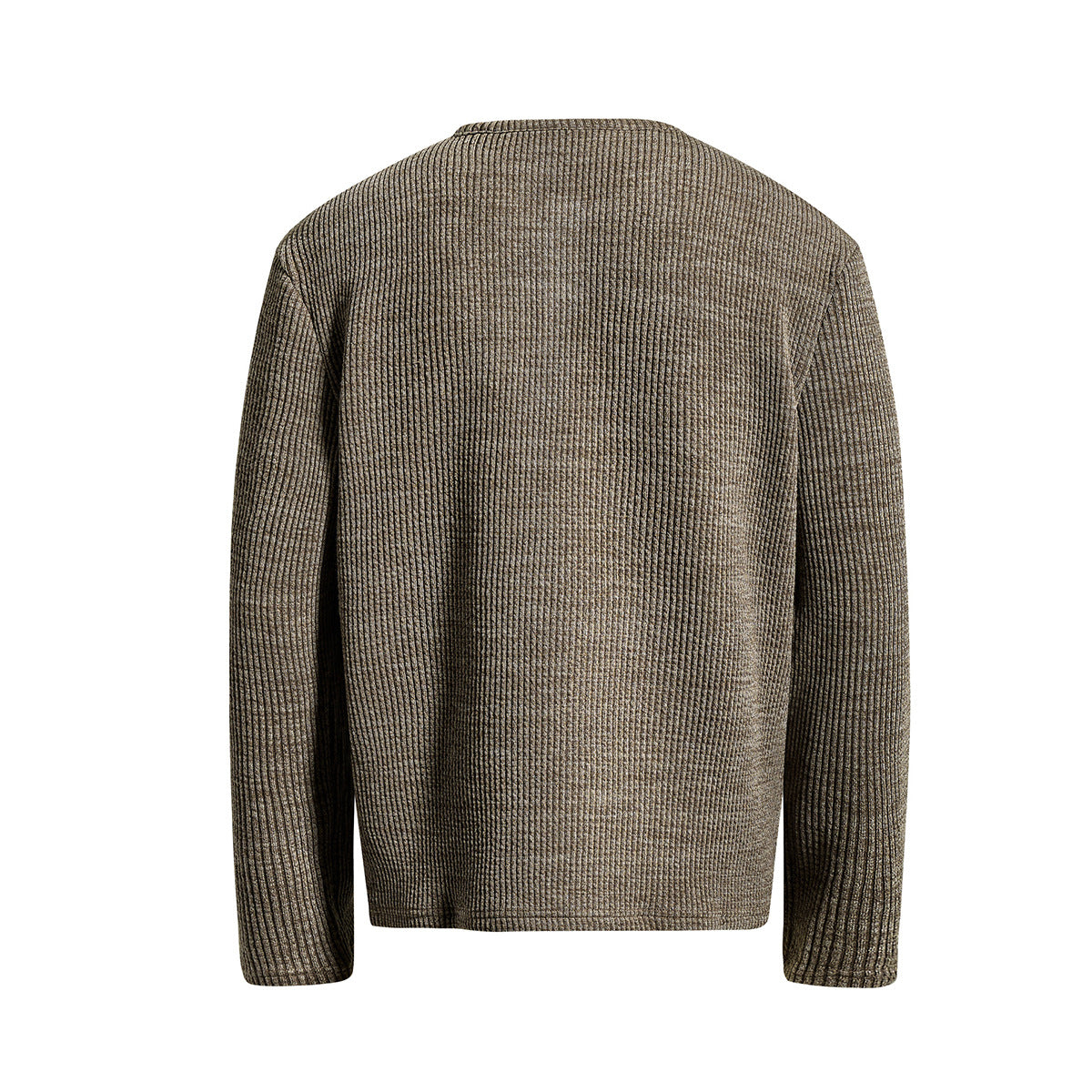 Men's Waffle Knit Henley Long Sleeve Shirt – Relaxed Fit Vintage Tee