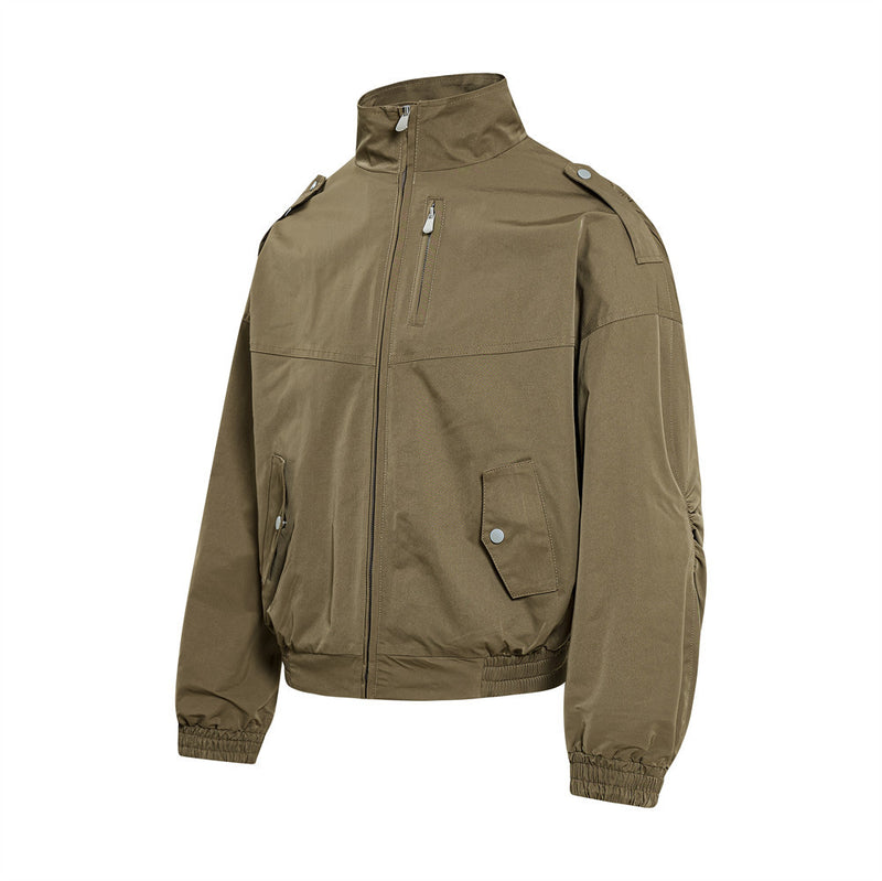 Veste cargo homme oversize à col montant et manches froncées