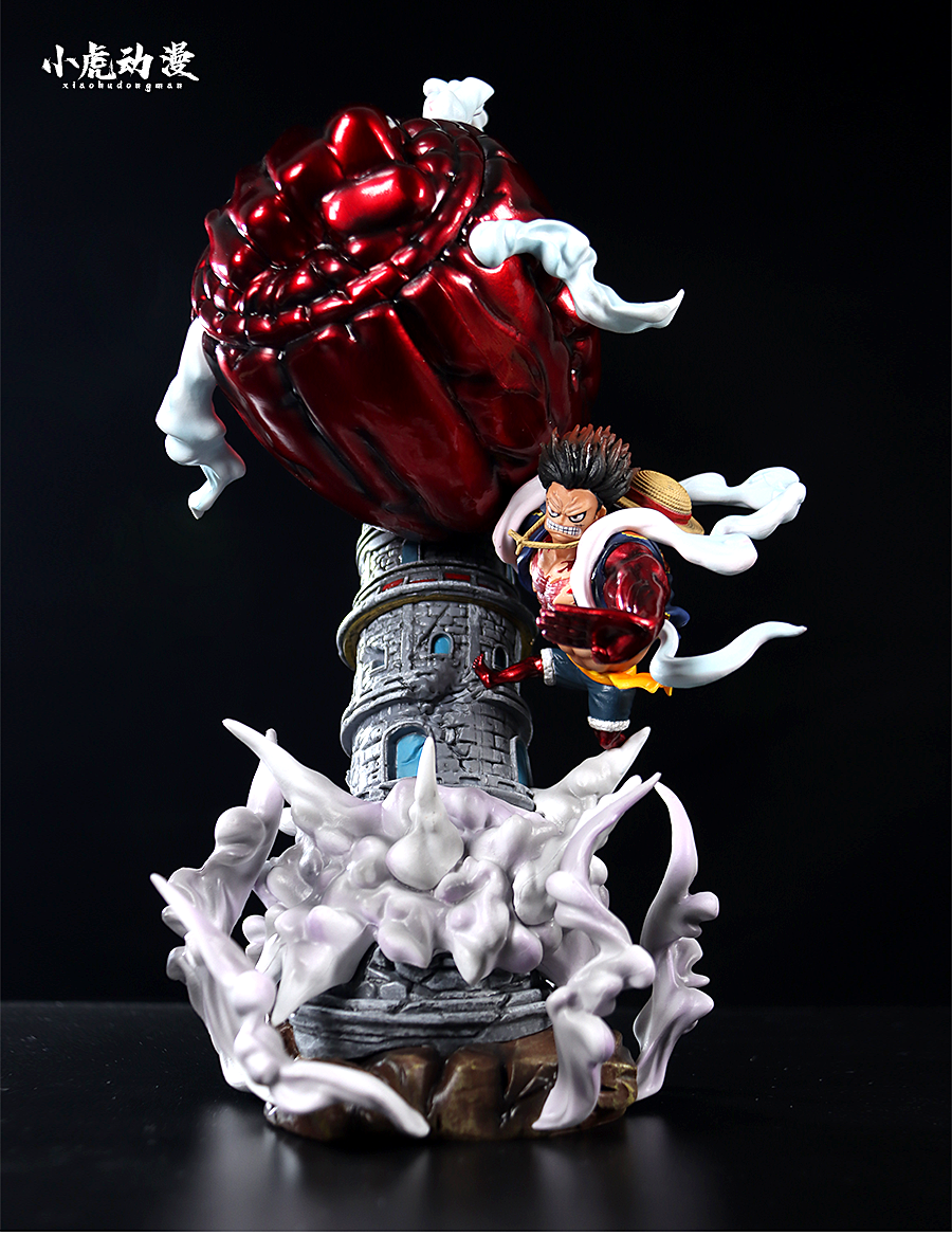 Luffy Gear 5 Action Figurine – 28cm with Fiery Attack and Dynamic Base, Limited Edition – One Piece Collectible