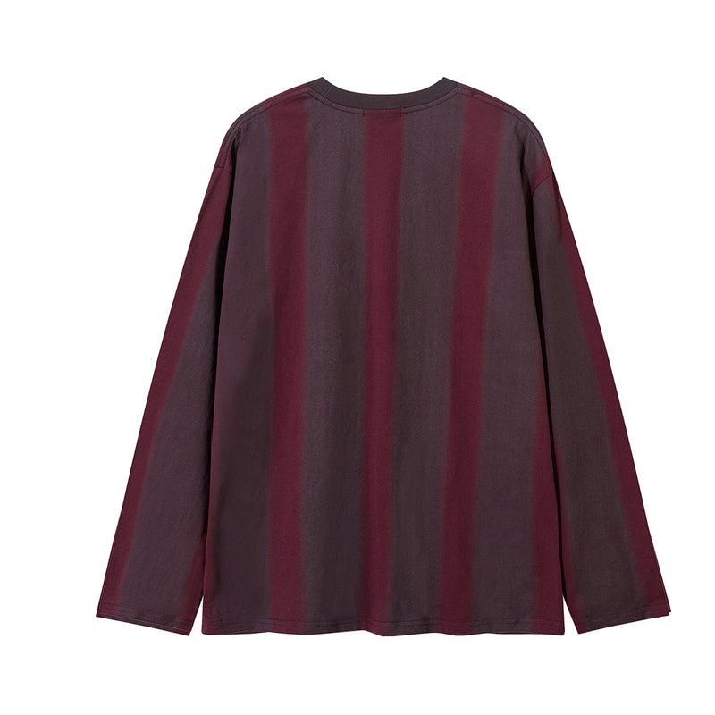 Long Sleeve Striped Soccer Jersey Shirt – Vintage Washed Oversized Fit