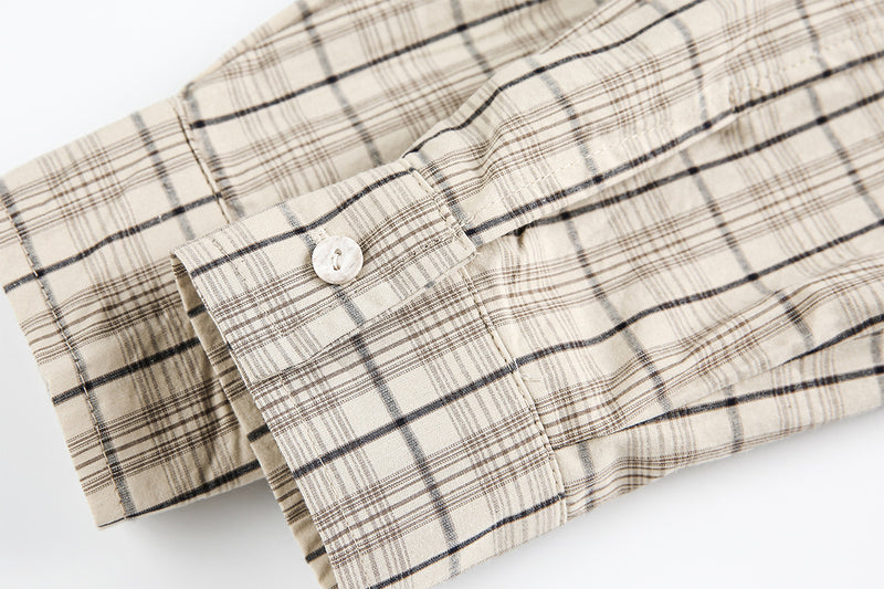 Camisa de Manga Larga de Cuadros para Hombre con Estampado Gráfico de Letras Vintage