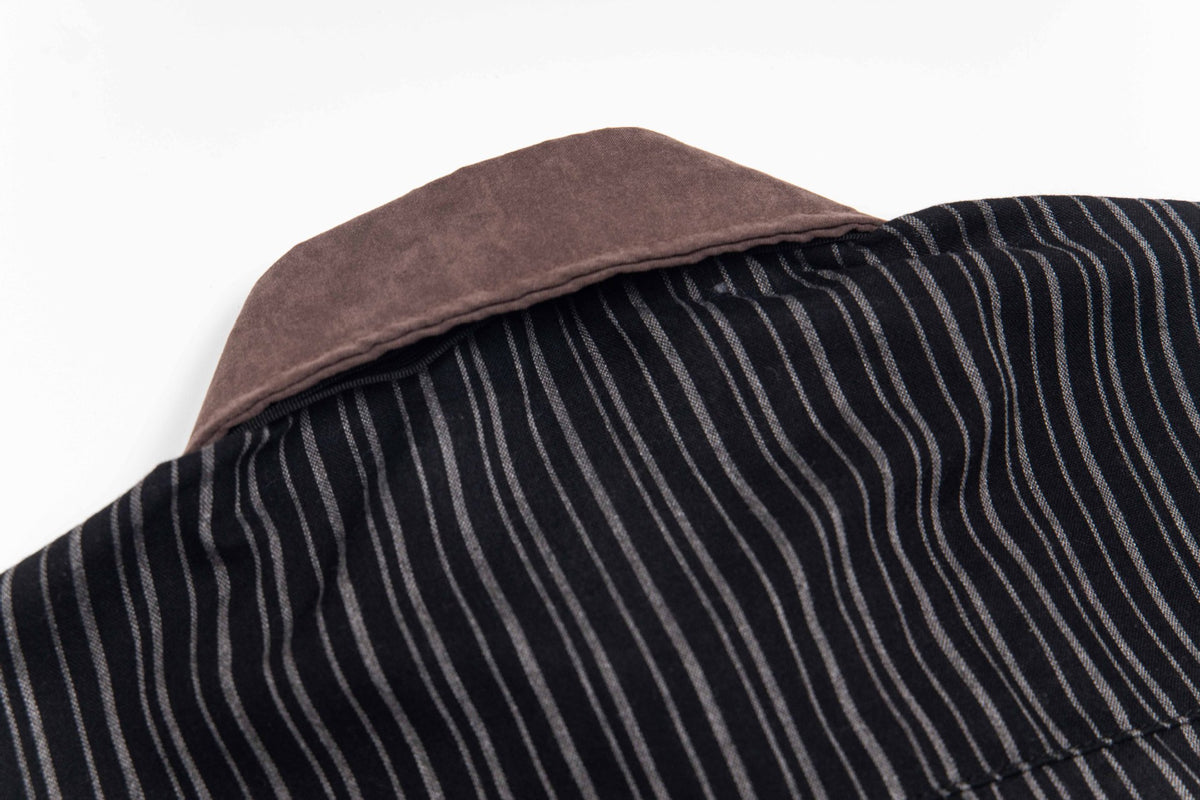 Camisa de vestir de manga corta – Estampado celestial de galaxia, raya diplomática con mini corbata incorporada
