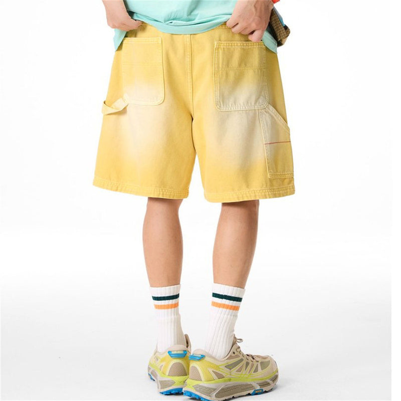 Baggy-Denimshorts für Herren – gewaschene Carpenter-Style-Jeansshorts für Streetwear
