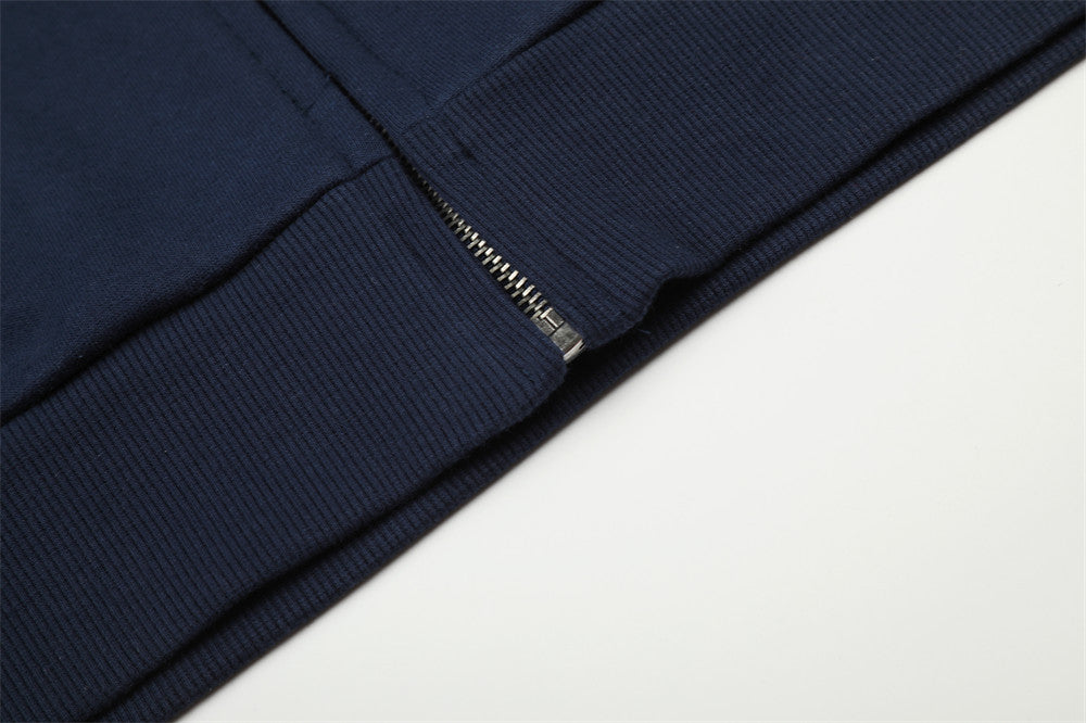 Hoodie zippé à motif script – Cardigan streetwear imprimé sur les manches