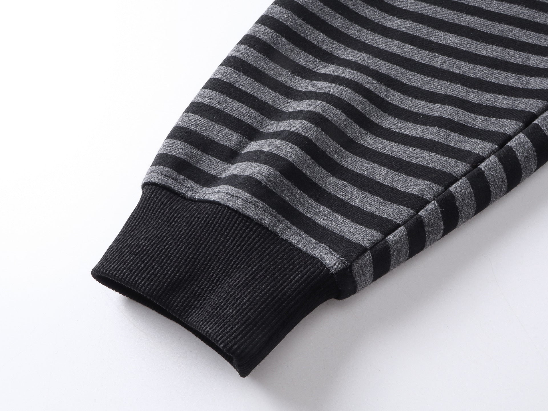 Bat Ear Zip-Up Hoodie – Oversized Dark Stripe Full-Face Mask Hood