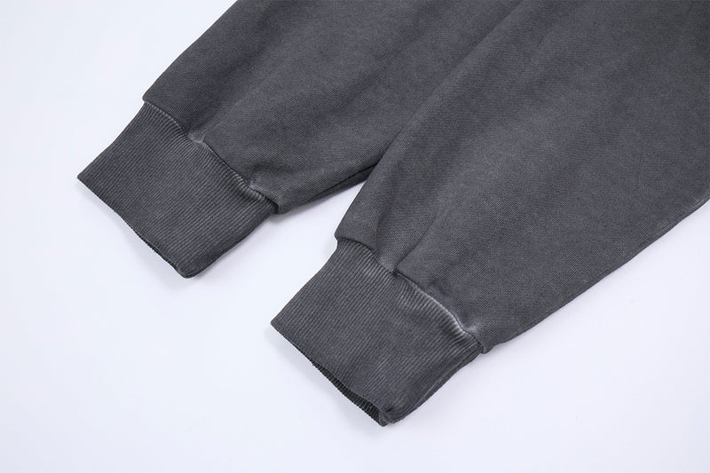 Long Sleeve Acid Wash Shirt with Celestial Print & Raw-Edge Seam Detail