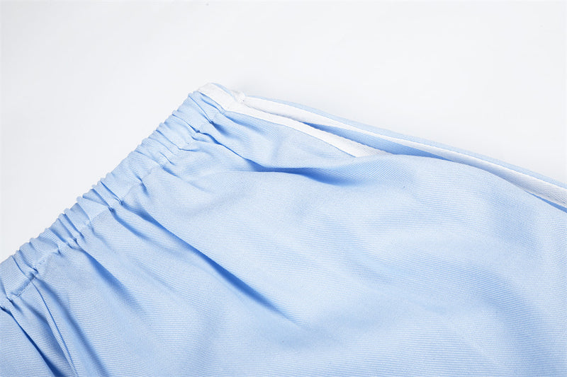 Wide-Leg Track Pants with Side Stripes & Drawstring Waist