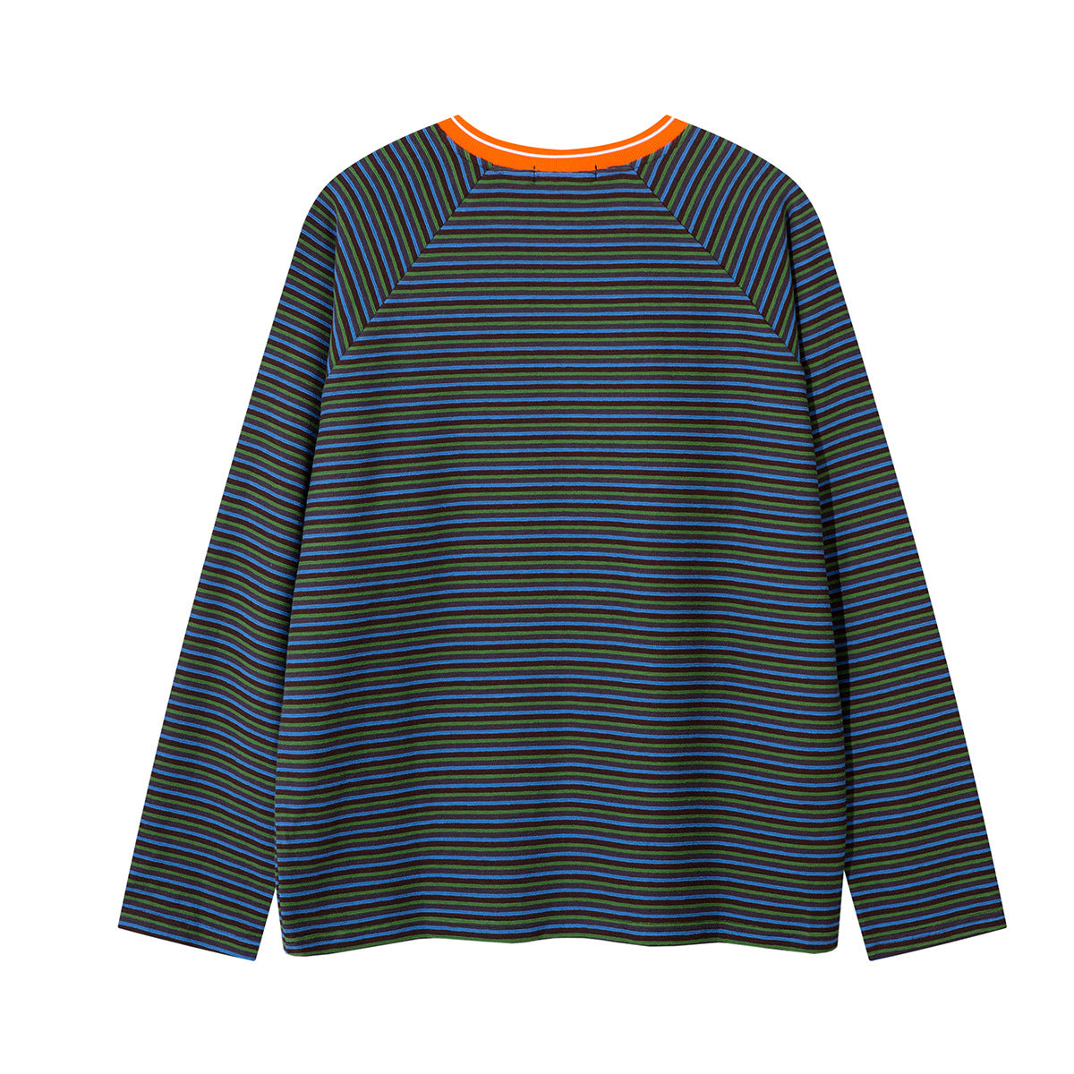 Striped Long Sleeve Crew Neck Shirt – Retro Campus Colorblock Tee