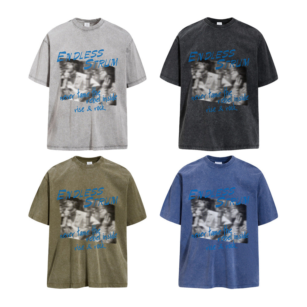 Endless Strum Graphic Acid Wash Oversized T-Shirt