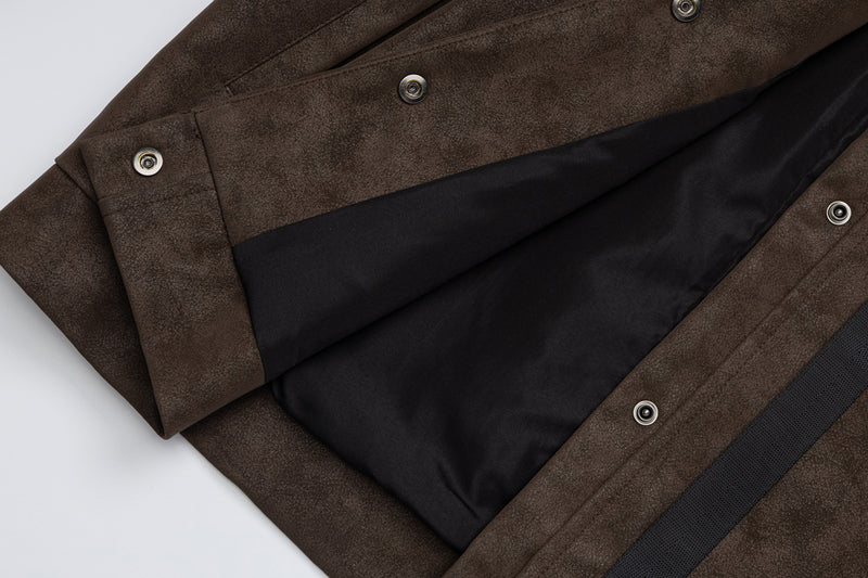 Chaqueta bomber de textura ante con rayas – Chaqueta corta Detroit con bandas satinadas