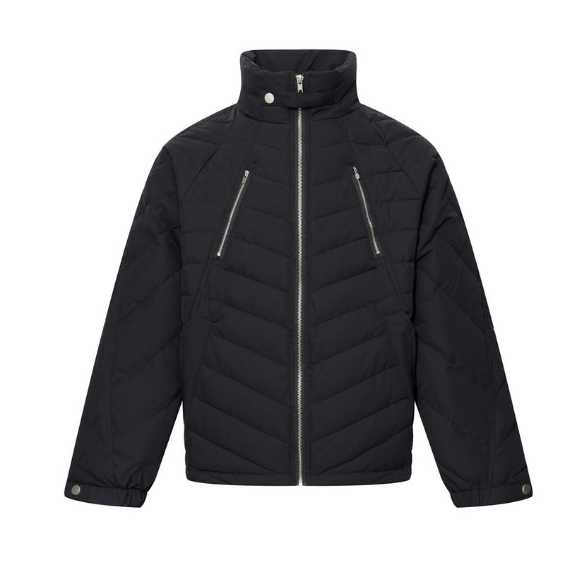 Herren-Stepp-Bomberjacke mit Stehkragen – Chevron-Pufferjacke
