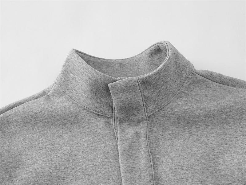 Sweat-shirt homme à col montant et quart de zip – Coupe oversize