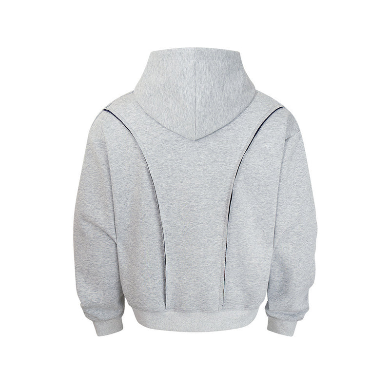 Oversized Pullover Hoodie – Contrast Hood Lining & Exposed Seam Detail