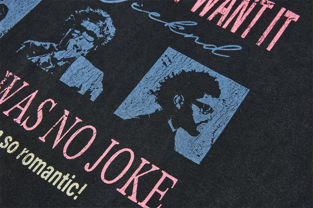 90s R&B Vintage Graphic Print Short Sleeve T-Shirt