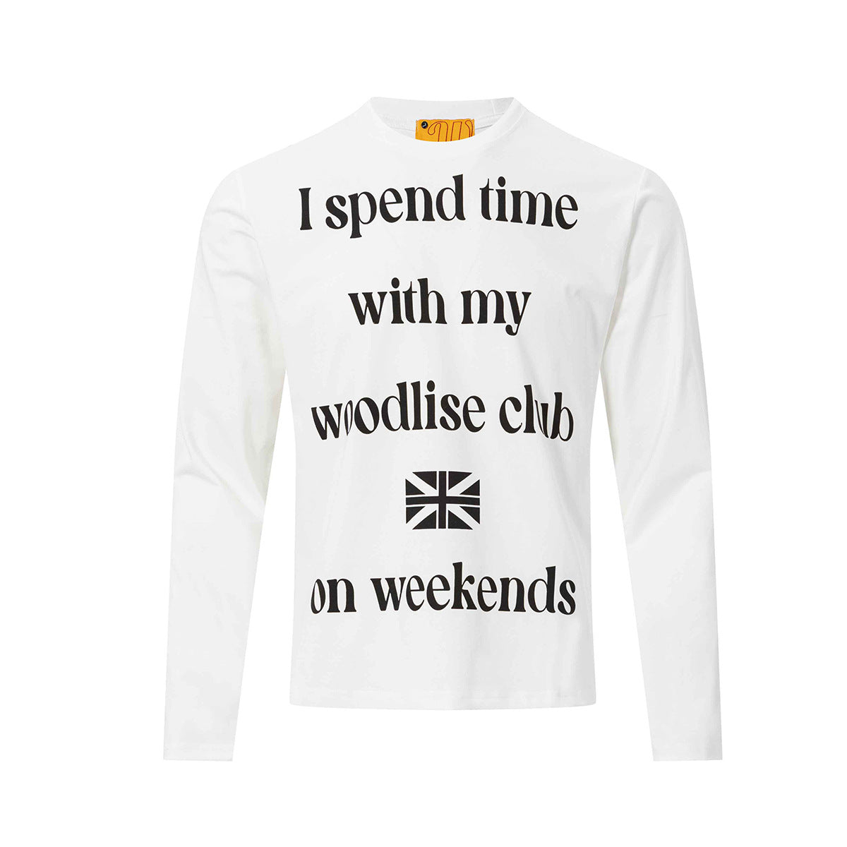 Langarm-Shirt mit Grafikprint und Rundhalsausschnitt – Woodlise-Club-Slogan