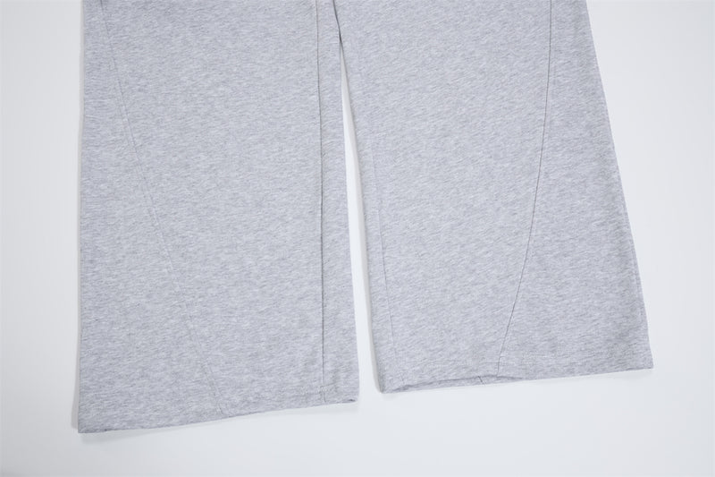 Wide-Leg-Sweathose mit Umschlagbund und Bindegürtel