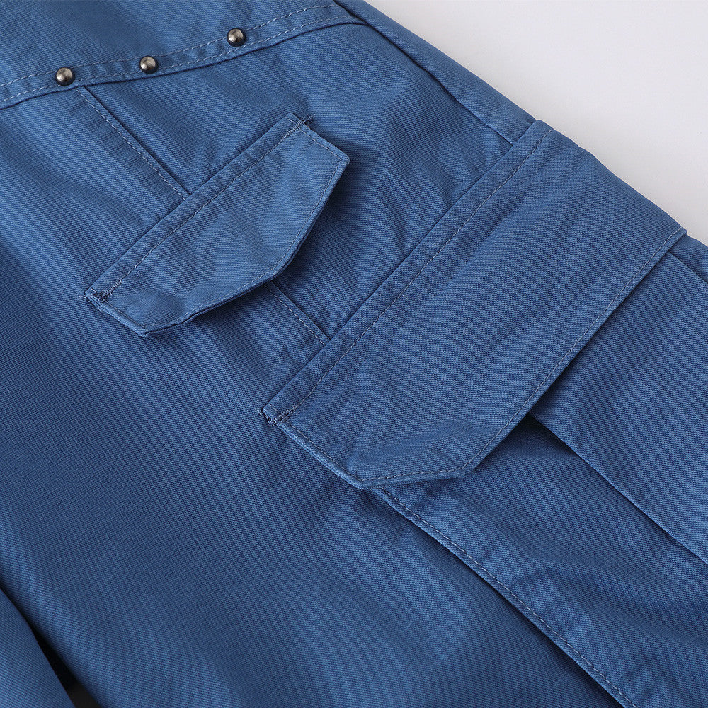 Men's Wide-Leg Cargo Pants – Relaxed Fit Multi-Pocket Workwear Trousers