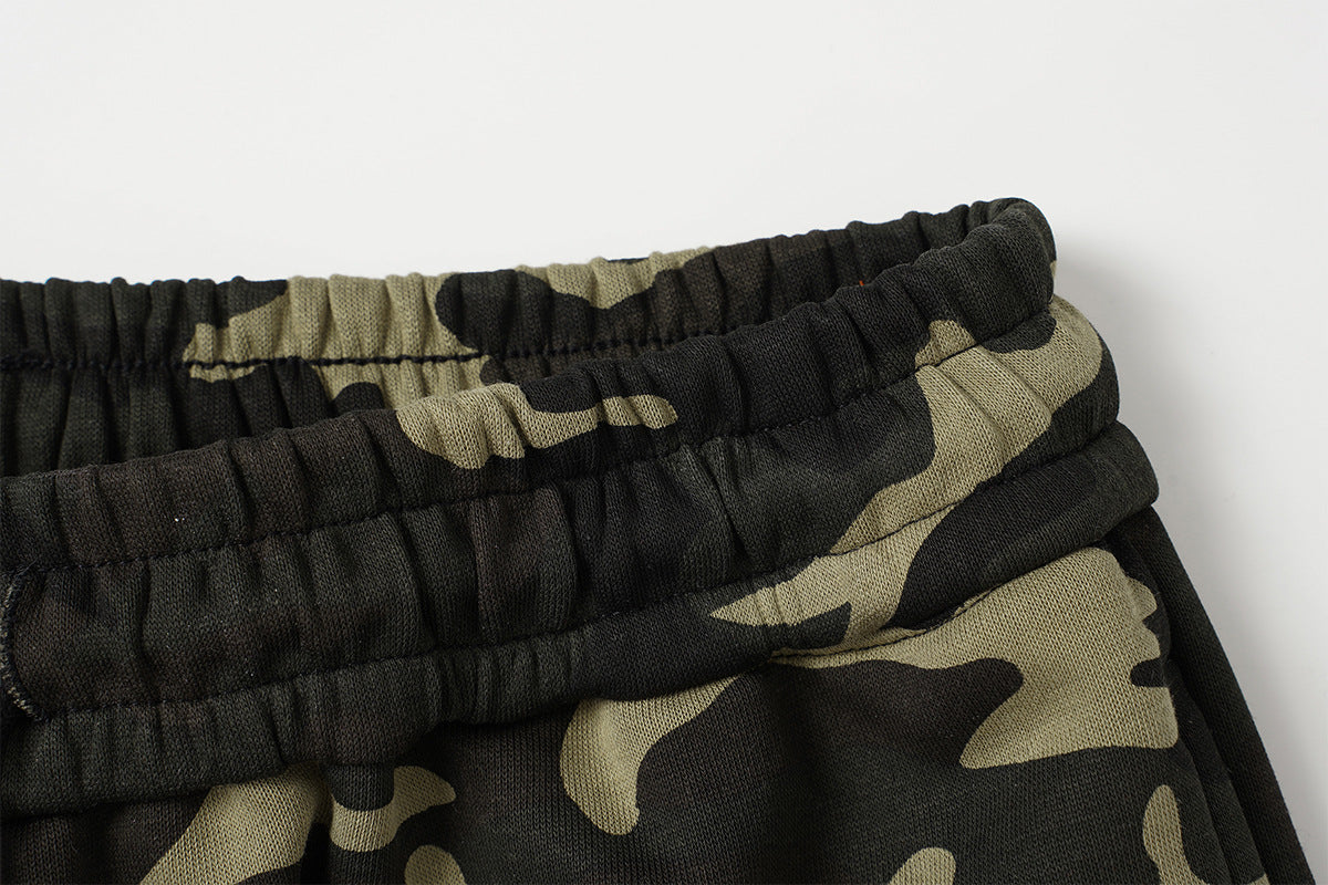 Wide-Leg Camo Sweatpants – Baggy Streetwear Joggers with Drawstring Waist