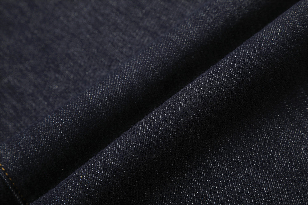 Wide-Leg Flare Jeans with Embossed Pocket Detail – Dark Indigo