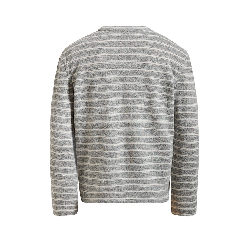 Men's Striped Henley Long-Sleeve Shirt – Vintage American Lazy Style