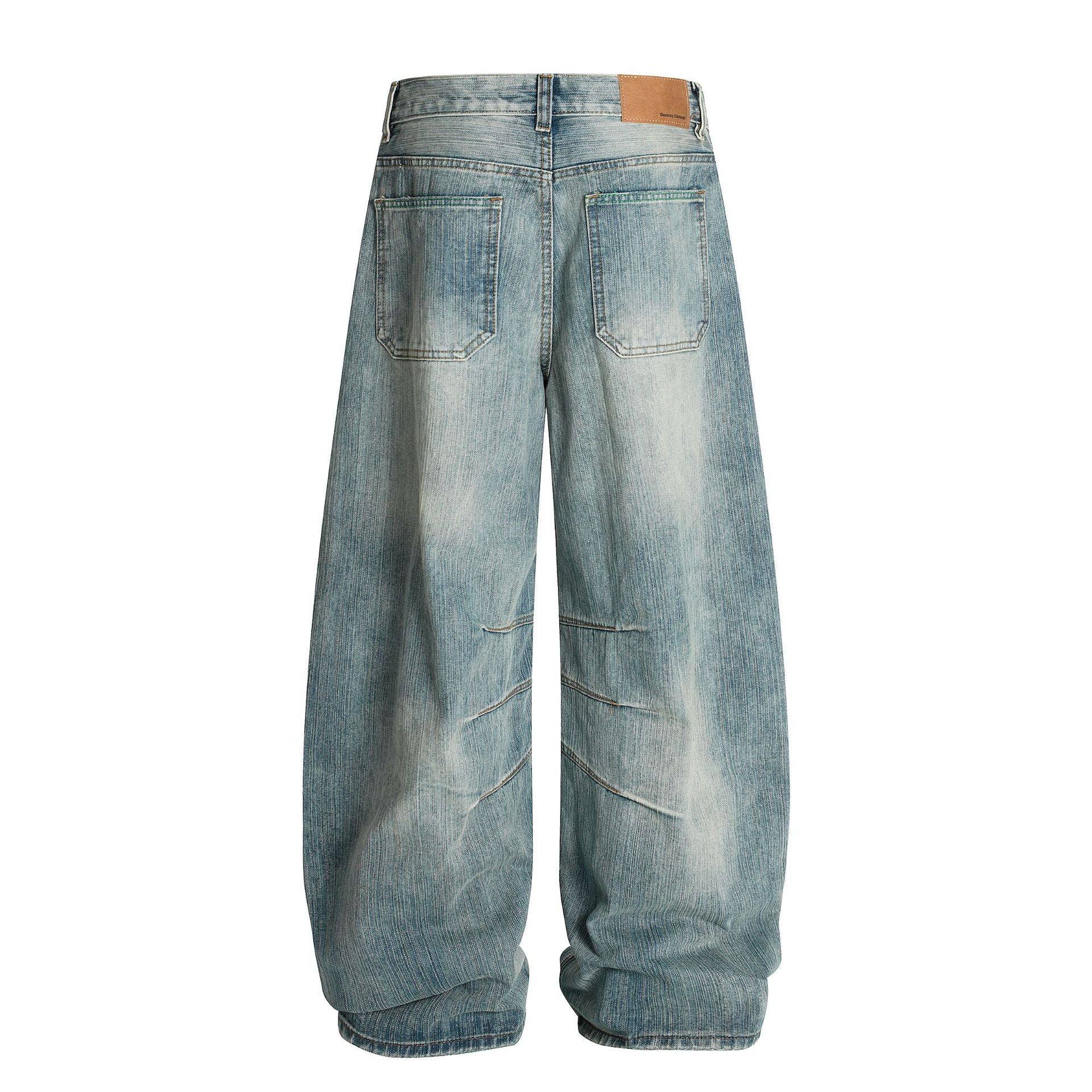 Hellblaue Baggy-Jeans für Herren – Wide-Leg-Denim mit Vintage-Waschung