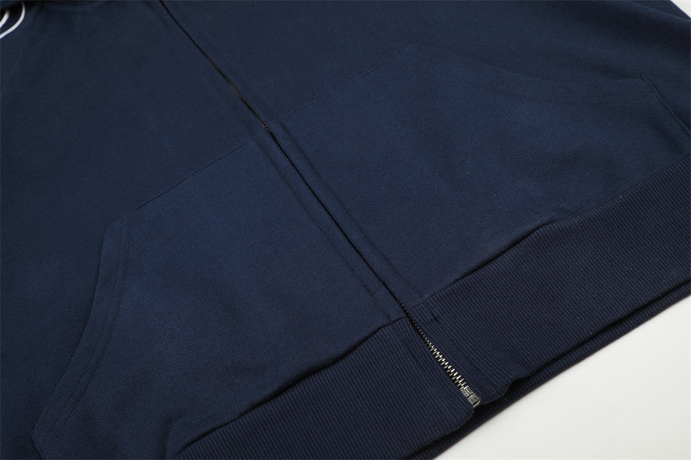 Hoodie zippé à motif script – Cardigan streetwear imprimé sur les manches
